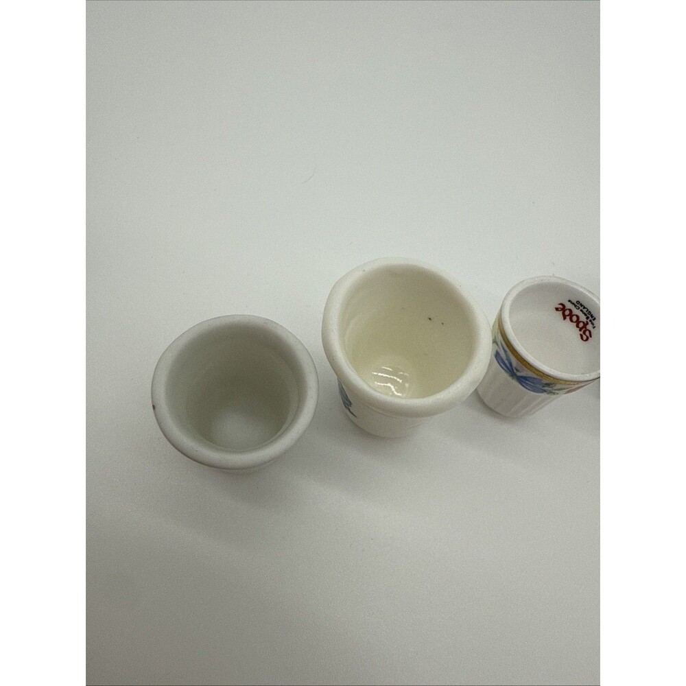 Vintage Lot Of 5 Sewing Thimbles Floral Ceramic/ Porcelain - Picture 6 of 9